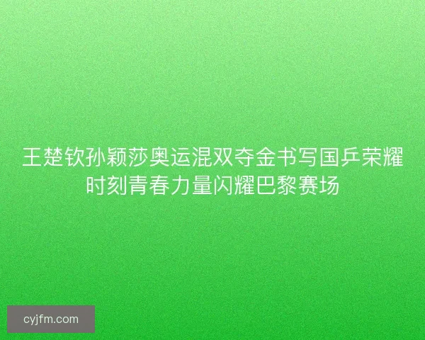 王楚钦孙颖莎奥运混双夺金书写国乒荣耀时刻青春力量闪耀巴黎赛场