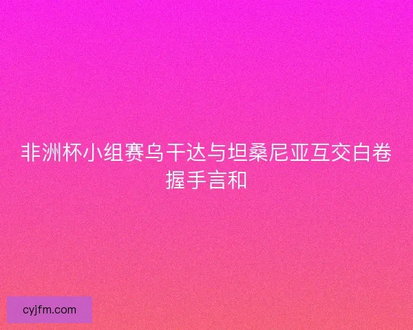 非洲杯小组赛乌干达与坦桑尼亚互交白卷握手言和